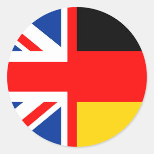 united kingdom germany country half flag symbol en classic round sticker