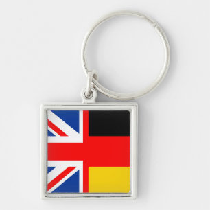 united kingdom germany half flag english language  key ring