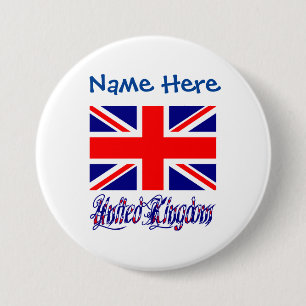 United Kingdom Great Britain Flag Blue Personalise 7.5 Cm Round Badge