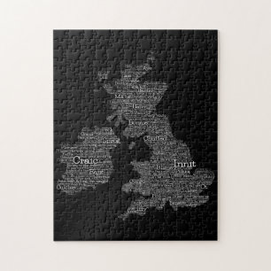 United Kingdom / Great Britain Slang Word Art Map Jigsaw Puzzle