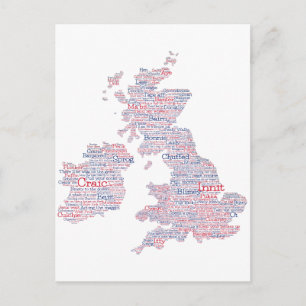 United Kingdom / Great Britain Slang Word Art Map  Postcard