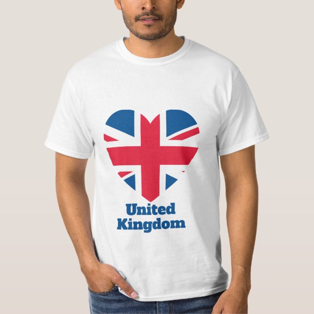 United Kingdom Heart Flag T-Shirt (Front)