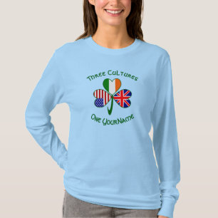 United Kingdom Ireland USA Shamrock Personalised T-Shirt