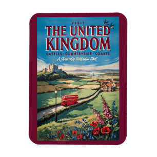 United Kingdom Landscape Illustration Travel Art Magnet