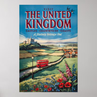 United Kingdom Landscape Illustration Travel Art