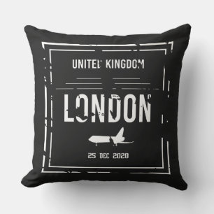 United Kingdom London 25 Dec 2020 black and white Cushion
