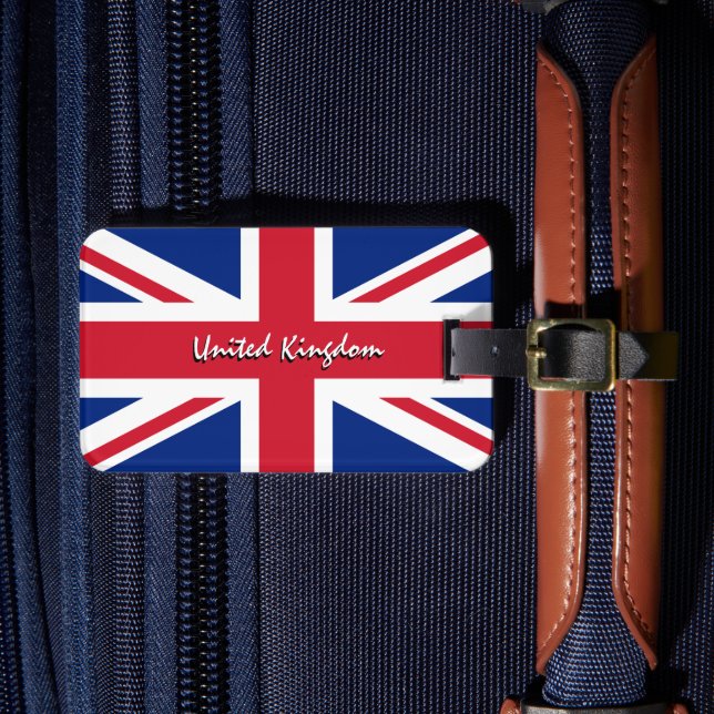 United Kingdom Luggage Tags, patriots British Flag Tag (Front Insitu 4)