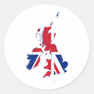 United Kingdom map Flag GB Classic Round Sticker
