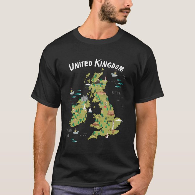United Kingdom Map T-Shirt (Front)