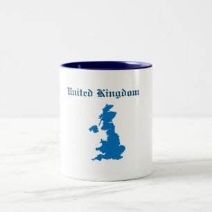 United Kingdom Map Two-Tone Coffee Mug