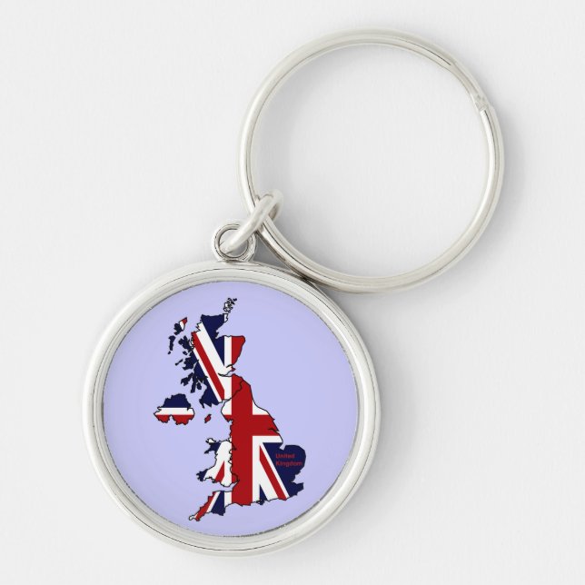 United Kingdom Mapped Premium  Keychain (Front)