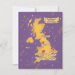 United Kingdom Most Haunted Places Map.