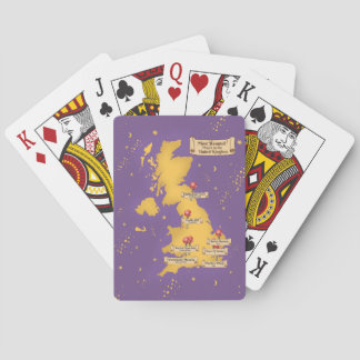 United Kingdom Most Haunted Places Map. Playing Cards