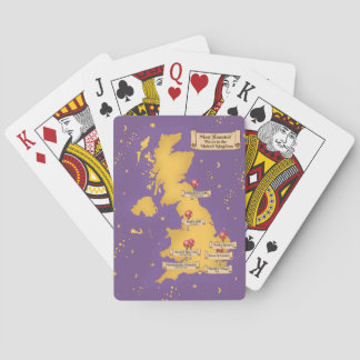 United Kingdom Most Haunted Places Map. Playing Cards