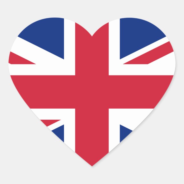 United Kingdom National Flag Heart Sticker (Front)