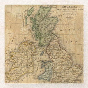United Kingdom of England, Scotland and Ireland Glass Coaster