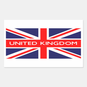 United Kingdom On British Flag Rectangular Sticker