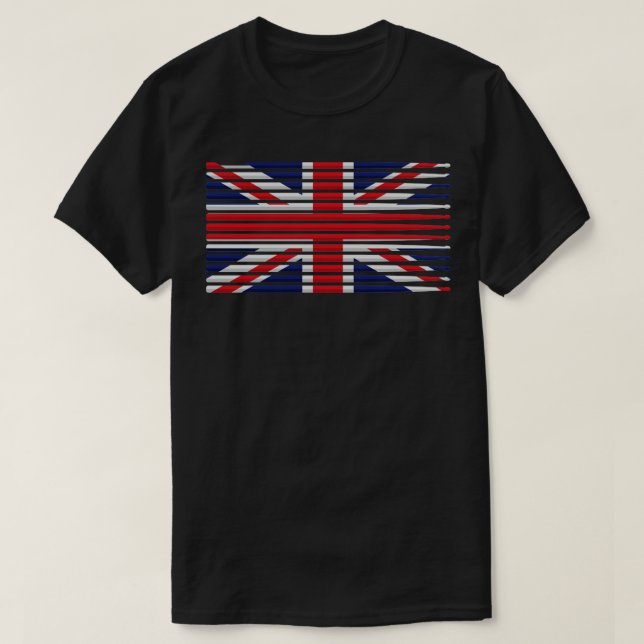 United Kingdom Patriotic UK Flag Drumsticks Britis T-Shirt (Design Front)