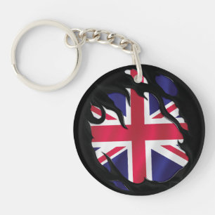 United Kingdom Ripped Flag Key Ring