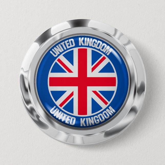 United Kingdom Round Emblem 7.5 Cm Round Badge (Front)