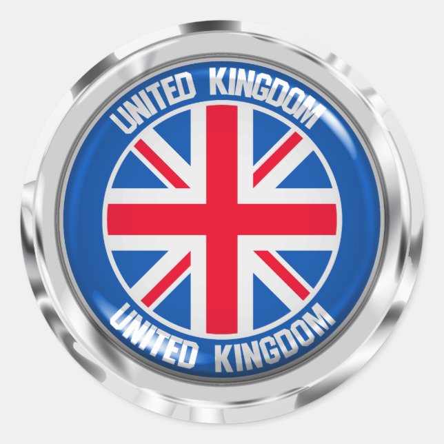 United Kingdom Round Emblem Classic Round Sticker (Front)