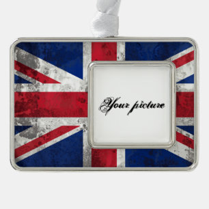 United Kingdom Silver Plated Framed Ornament