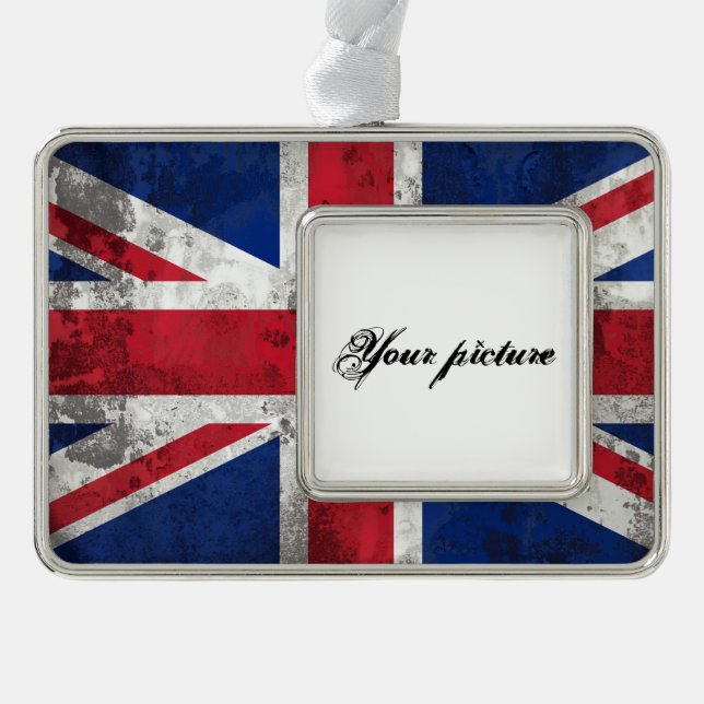 United Kingdom Silver Plated Framed Ornament (Front)