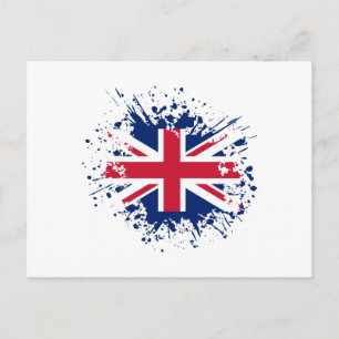 United Kingdom Souvenir Landmark, Britain Flag  Postcard