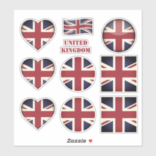 United Kingdom stickers, British Flag Heart /sport