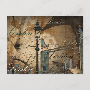 united kingdom thames london tower bridge Lamppost Postcard