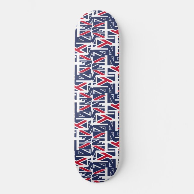 United Kingdom UK flag BY MASANSER PIXELAT Skateboard (Front)