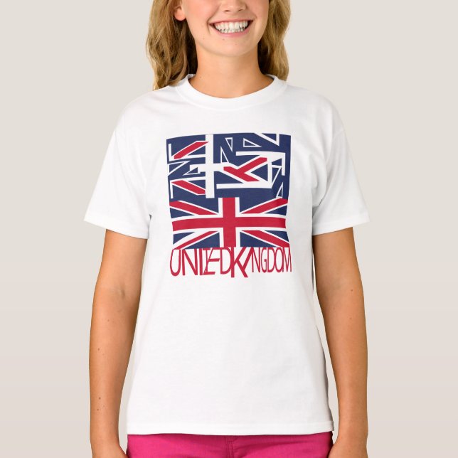 United Kingdom UK flag BY MASANSER PIXELAT T-Shirt (Front)