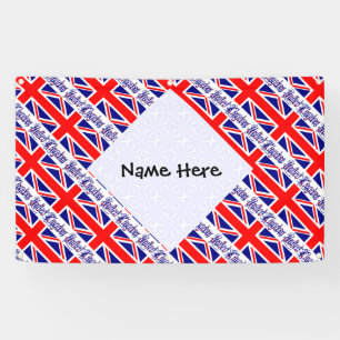 United Kingdom UK Flag Tiled Personalised Name Banner