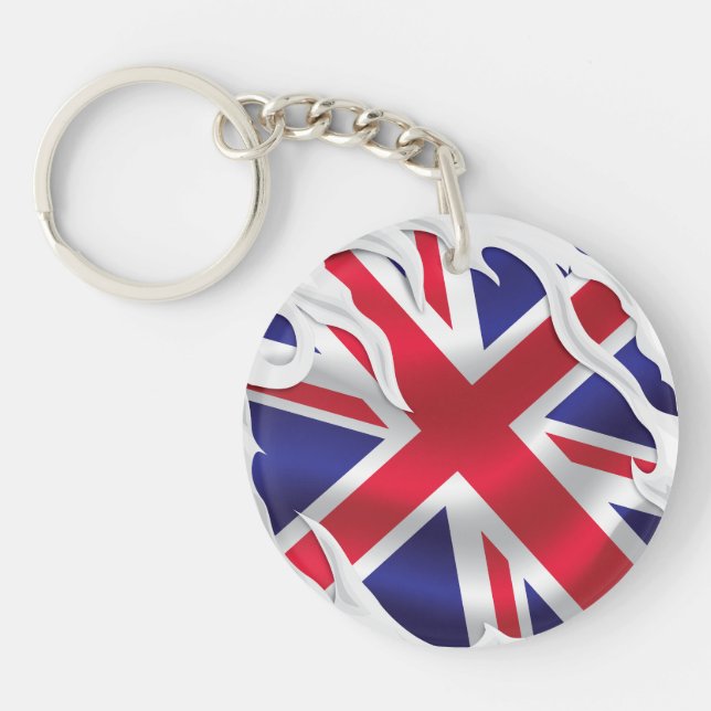 United Kingdom Under The Skin Flag Key Ring (Front)