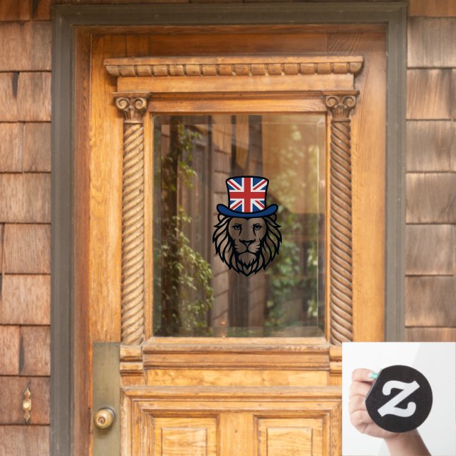 United Kingdom Union Flag Lion Window Cling (Home Door)