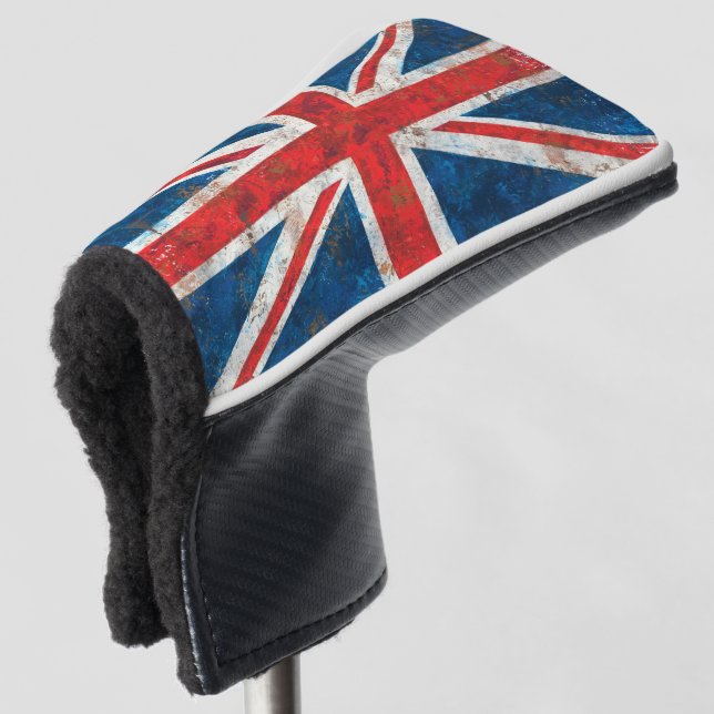 United Kingdom Union Jack Distressed Flag Golf Head Cover (3/4 Front)