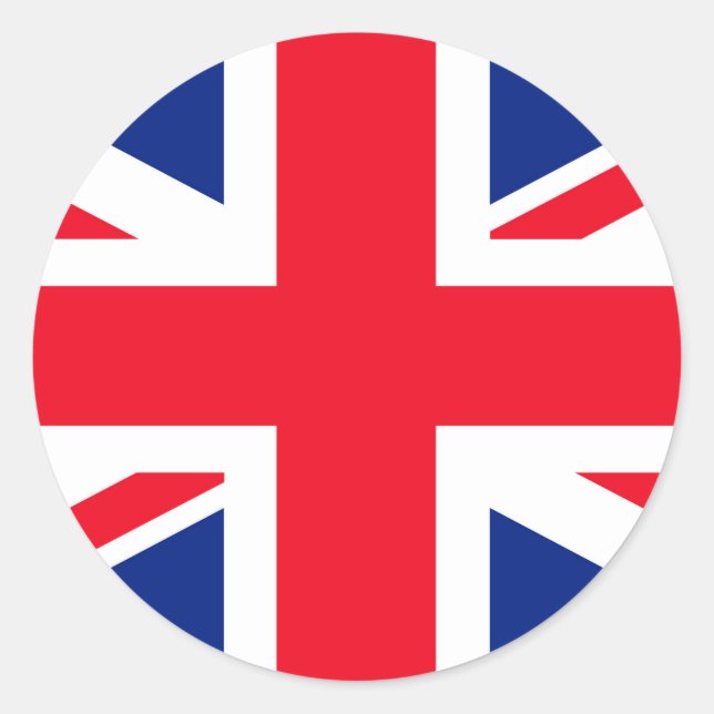 United Kingdom Union Jack Flag Classic Round Sticker (Front)