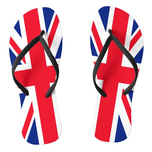 United Kingdom Union Jack Flag Flip Flops (Footbed)