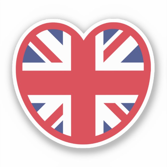 United Kingdom Union Jack Flag Heart (Front)