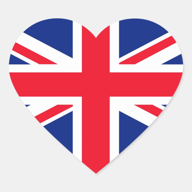 United Kingdom Union Jack Flag Heart Sticker (Front)