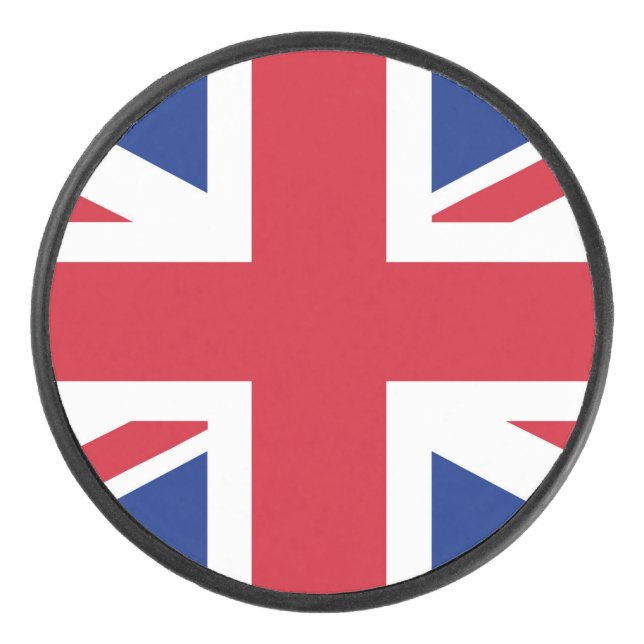 United Kingdom Union Jack Flag Hockey Puck (Front)