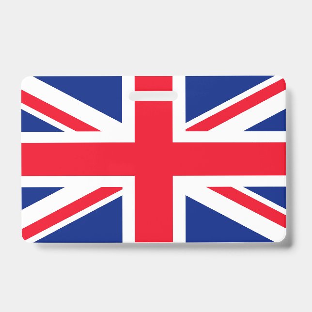 United Kingdom Union Jack Flag ID Badge (Front)