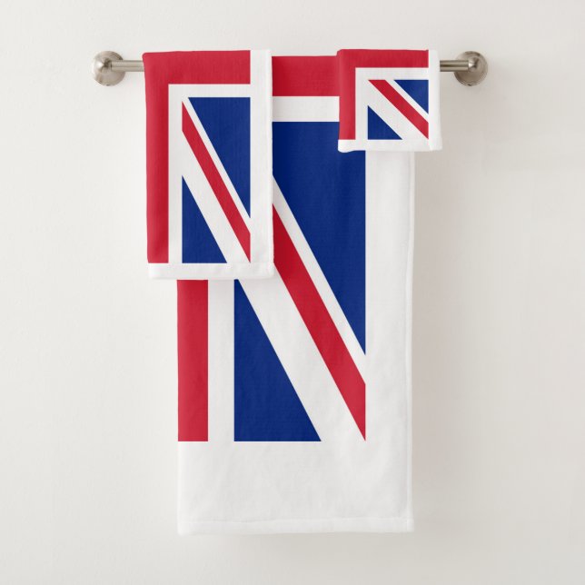 United Kingdom Union Jack Flag of British Colonies Bath Towel Set (Insitu)