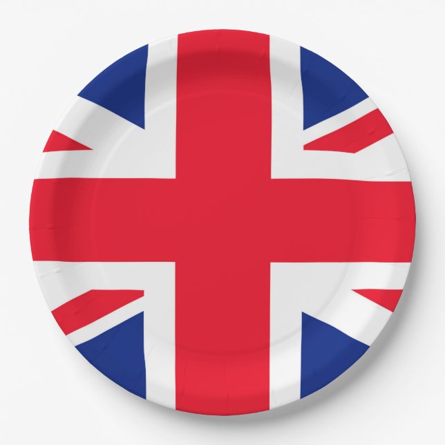 United Kingdom Union Jack Flag Paper Plate (Front)