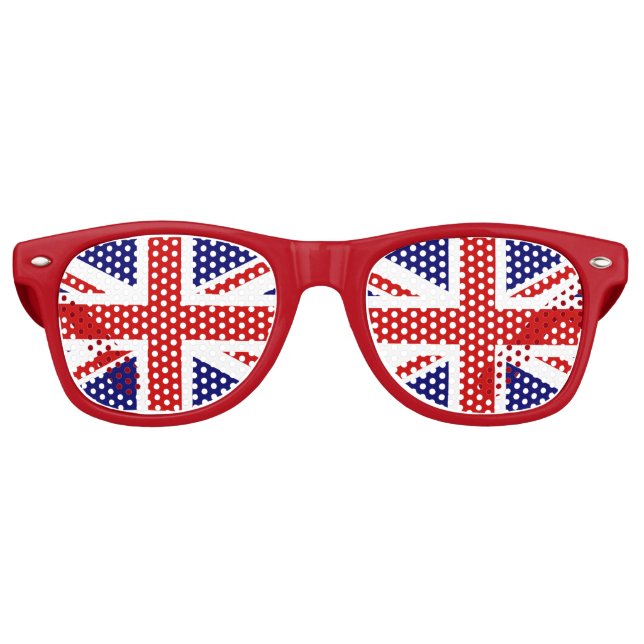 United Kingdom Union Jack Flag Retro Sunglasses (Front)