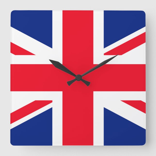 United Kingdom Union Jack Flag Square Wall Clock (Front)