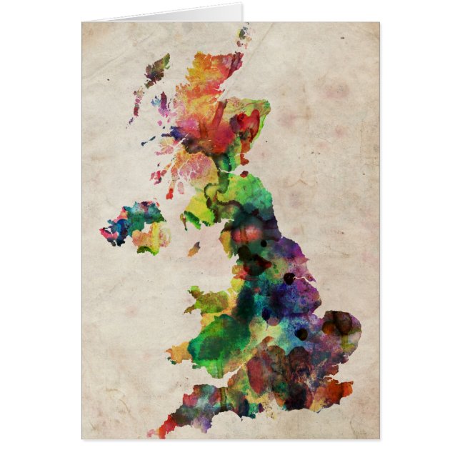 United Kingdom Watercolor Map (Front)