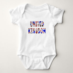 United Kingdom Word With Flag Texture Baby Bodysuit