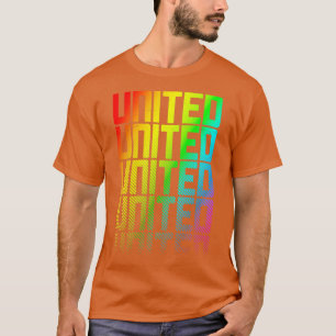 United LGBTQ Rainbow Gay Pride Text Fade Graphic T-Shirt