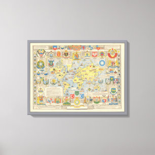 United Nations Map of the World Canvas Print